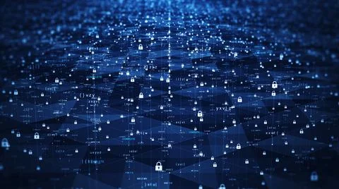 Data protection background is a concept in cybersecurity and privacy technolo Stock Illustration