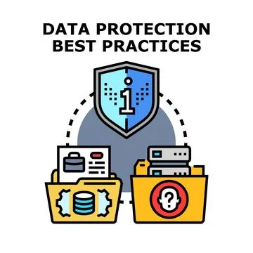 Data protection best practices ensuring information security Stock Illustration
