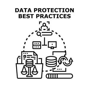 Data protection best practices ensuring digital security and privacy Stock Illustration