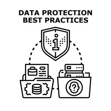 Data protection best practices ensuring information security イラスト素材