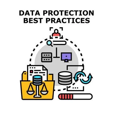 Data protection best practices ensuring digital security and privacy Stock Illustration