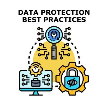 Data protection best practices securing privacy managing information Stock Illustration
