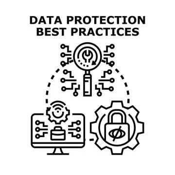 Data protection best practices securing privacy managing information Stockillustratie