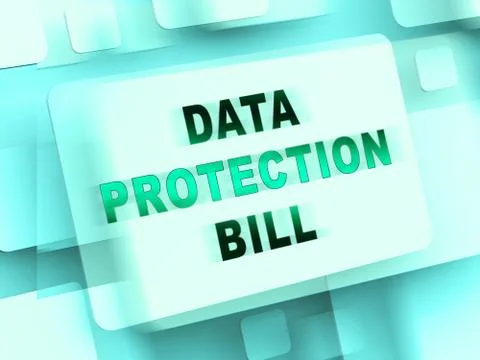 Data Protection Bill Internet Privacy 3d Rendering Illustrazione stock