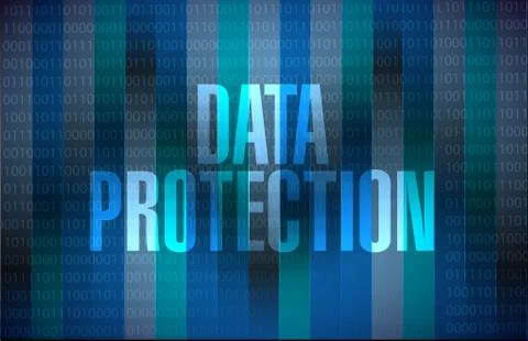 Data Protection binary background sign 스톡 일러스트