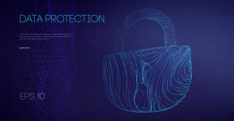 Data Protection Binary Lock. Secure connection network. Data security account Stock Illustration