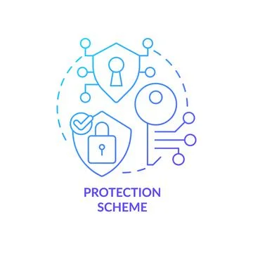Data protection blue gradient concept icon イラスト素材