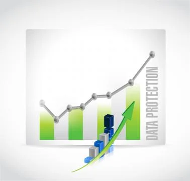 Data Protection business graph sign Illustrazione stock