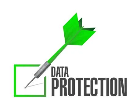 Data Protection check dart sign 스톡 일러스트