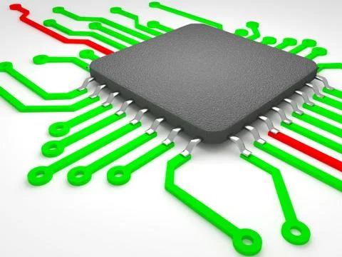 Data protection. Chip hardware encryption. chip Stock Illustration