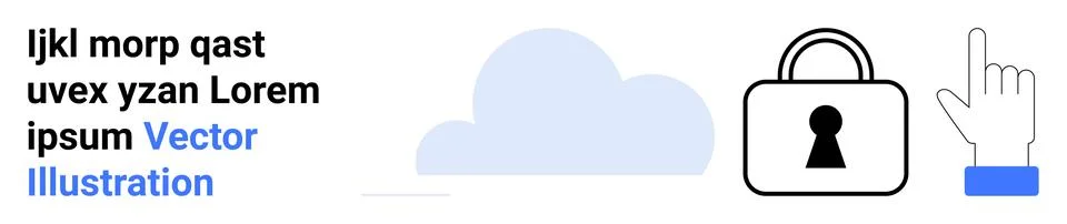 Data protection, cloud computing, authentication, user access, cybersecurity, Stock Illustration