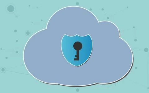 Data Protection Cloud Security System Technology Vector Background イラスト素材