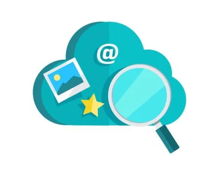 Data Protection Cloud Storage. Information Search Stockillustratie