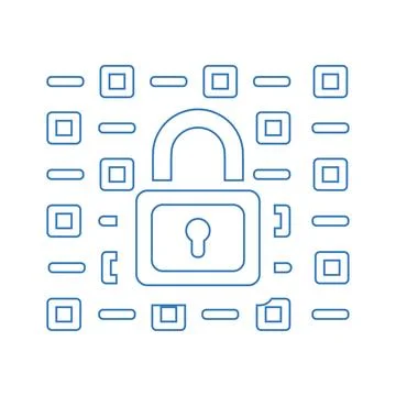 Data protection, Code, encryption, security icon Stock Illustration