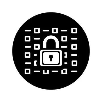 Data protection, Code, encryption, security icon Stock Illustration