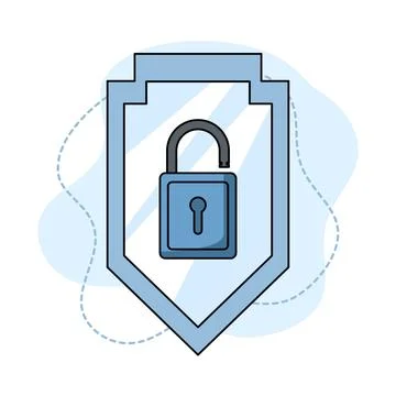 Data Protection Concept, active lock security. Stock Illustration