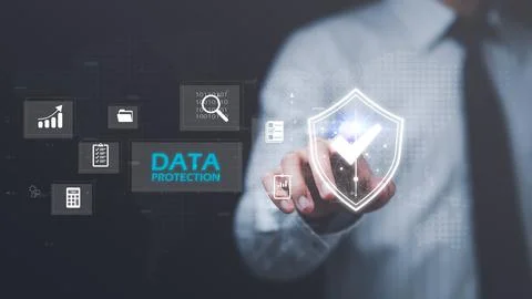 Data protection concept and secure internet security access ,cyber security.. Stock Photos
