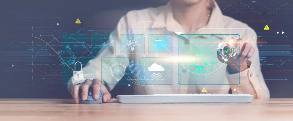 Data protection concept and secure internet security access ,cyber security.. 스톡 사진