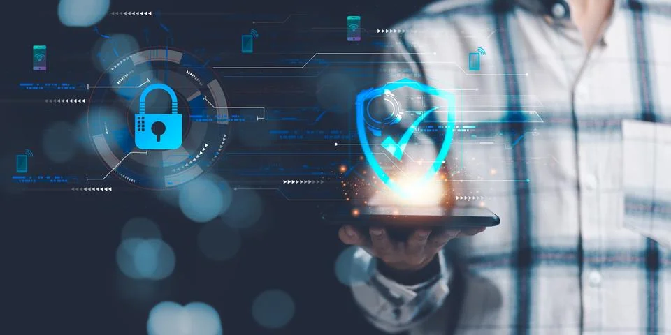 Data protection concept and secure internet security access ,cyber security.. 스톡 사진