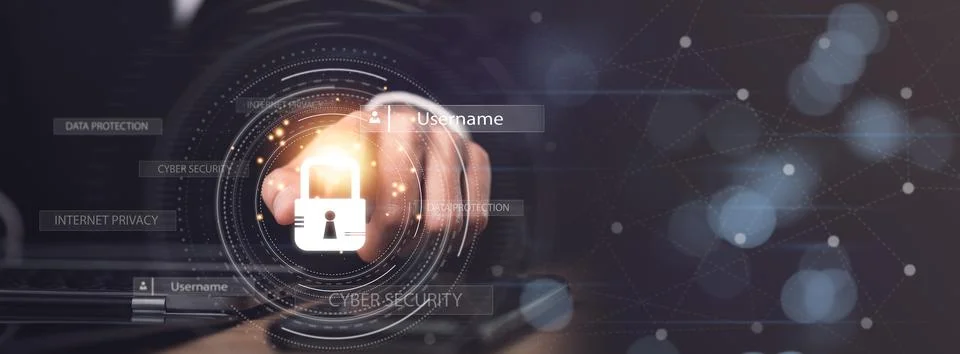 Data protection concept and secure internet security access ,cyber security.. Stock Photos