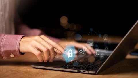 Data protection concept and secure internet security access ,cyber security.. 스톡 사진