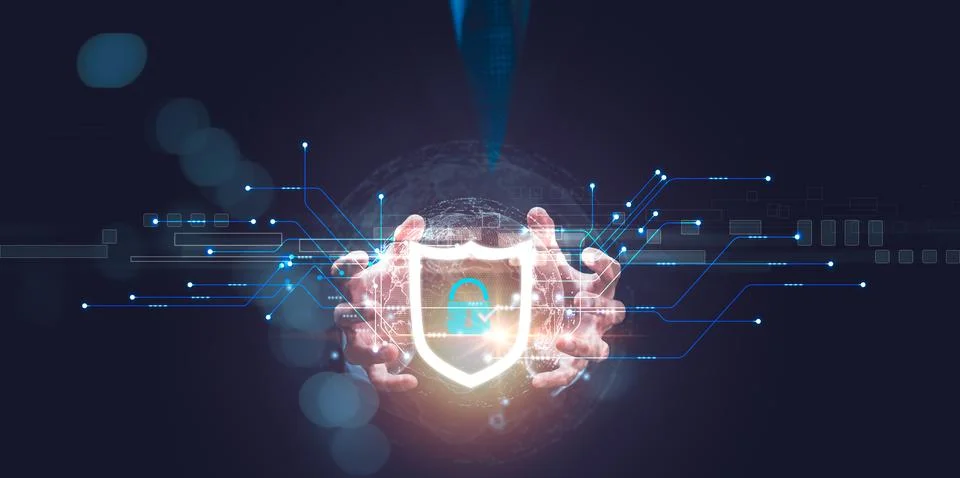 Data protection concept and secure internet security access ,cyber security.. Stock Photos