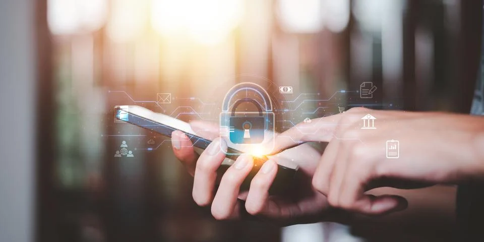 Data protection concept and secure internet security access ,cyber security.. 스톡 사진