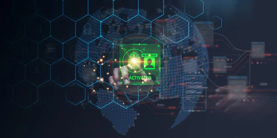 Data protection concept and secure internet security access ,cyber security.. Stock Photos