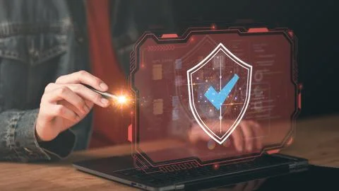 Data protection concept and secure internet security access ,cyber security.. Foto stock