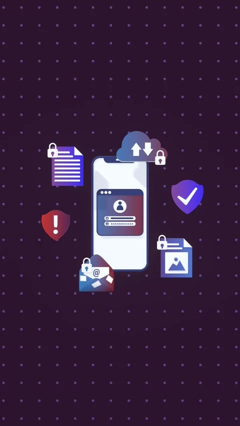 Data Protection Concept Animation In Vertical Video Format. Stock Footage 311033347