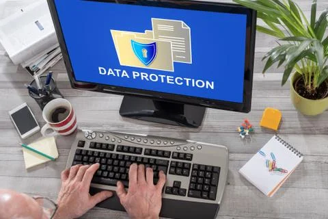 Data protection concept on a computer Foto stock
