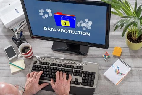 Data protection concept on a computer Foto stock