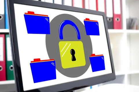 Data protection concept on a computer screen Foto stock