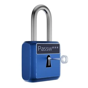 Data protection concept. Data encryption. Padlock and key. VPN concept. Pas.. Illustrazione stock