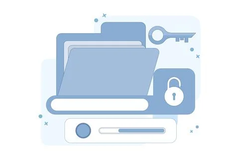 Data protection concept, data protection for personal privacy, data storage, Stock Illustration