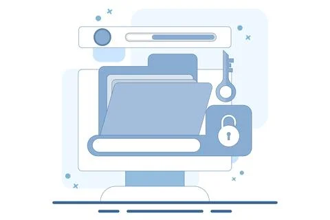 Data protection concept, data protection for personal privacy, data storage. Stock Illustration
