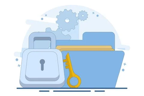 Data protection concept, data protection for personal privacy, data storage. Stock Illustration