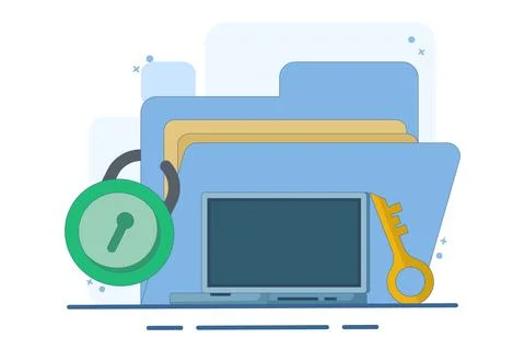 Data protection concept, data protection for personal privacy, data storage. Stock Illustration