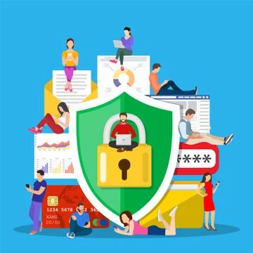 Data protection concept. Illustrazione stock