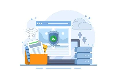 Data protection concept Illustrazione stock