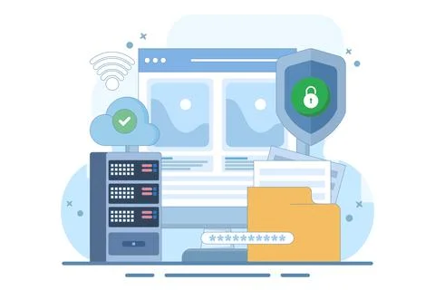 Data protection concept Illustrazione stock