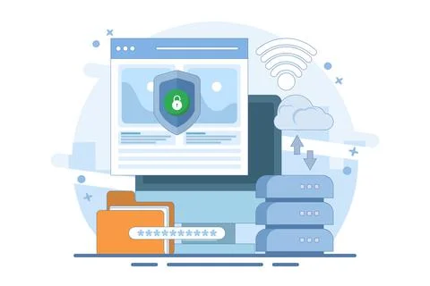 Data protection concept Stock Illustration