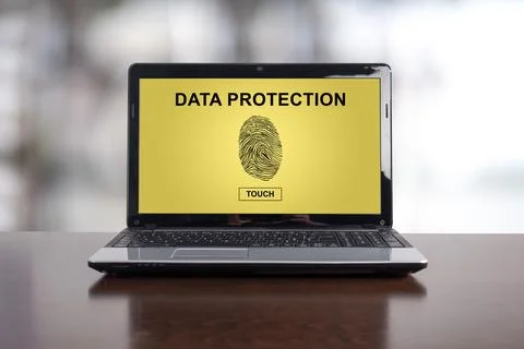 Data protection concept on a laptop Stock-Fotos