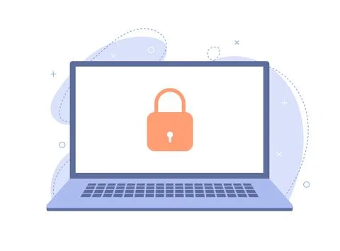 Data protection concept. Network data security Stock Illustration