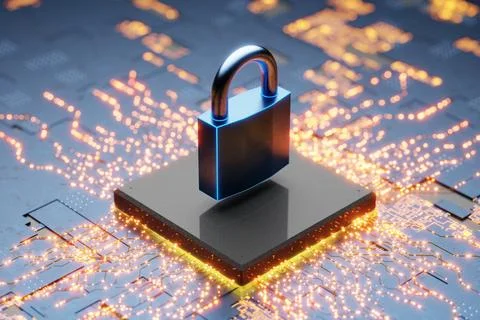 Data protection concept. Protection of personal information. Internet for b.. Stock Illustration