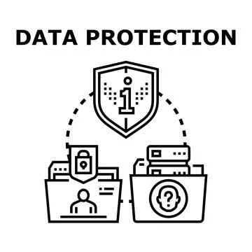 Data protection concept safeguarding digital information and privacy Stock Illustration