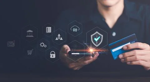 Data protection concept ,secure internet security access ,cyber security te.. Stock Photos