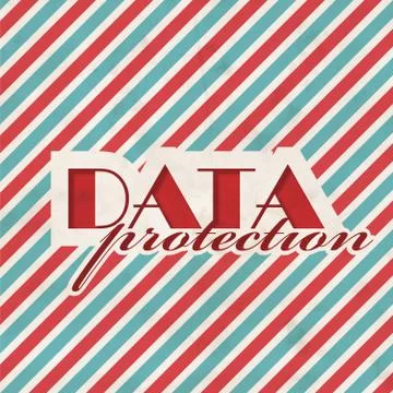 Data Protection Concept on Striped Background. 스톡 일러스트