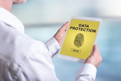 Data protection concept on a tablet Stock Photos
