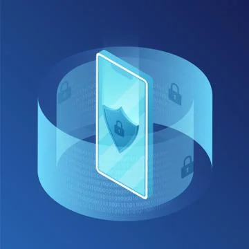 Data protection concept. Virus protection vector illustration. Internet secur Stock Illustration